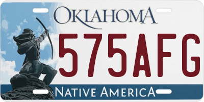 OK license plate 575AFG