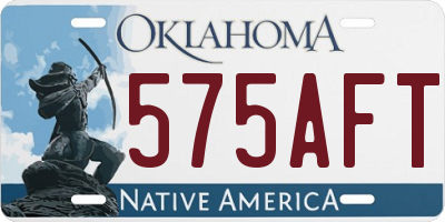 OK license plate 575AFT