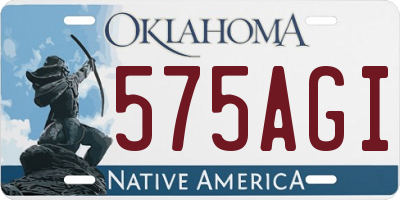 OK license plate 575AGI