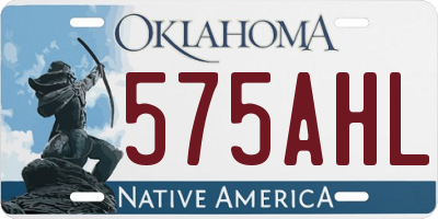 OK license plate 575AHL