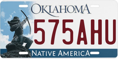 OK license plate 575AHU
