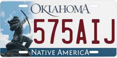 OK license plate 575AIJ