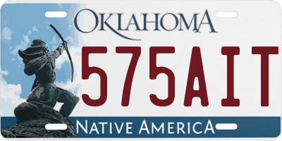 OK license plate 575AIT