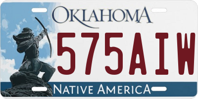 OK license plate 575AIW