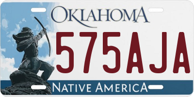 OK license plate 575AJA