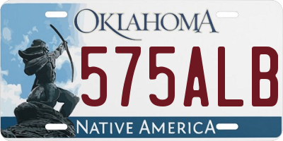 OK license plate 575ALB