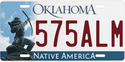 OK license plate 575ALM