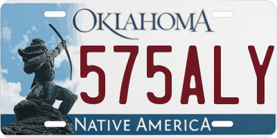 OK license plate 575ALY