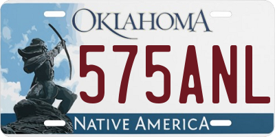 OK license plate 575ANL