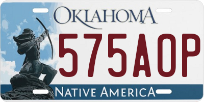 OK license plate 575AOP