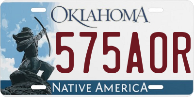 OK license plate 575AOR
