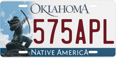 OK license plate 575APL