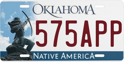 OK license plate 575APP
