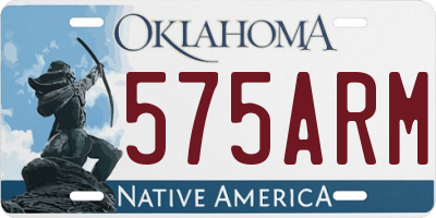 OK license plate 575ARM