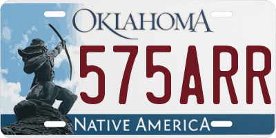 OK license plate 575ARR