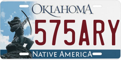 OK license plate 575ARY