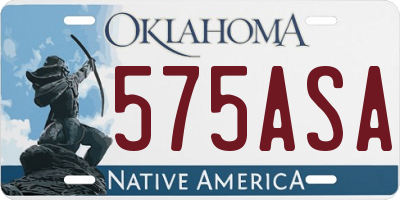 OK license plate 575ASA