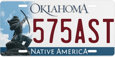 OK license plate 575AST