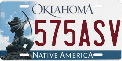 OK license plate 575ASV