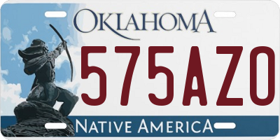 OK license plate 575AZO