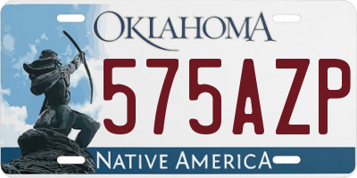 OK license plate 575AZP
