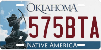 OK license plate 575BTA