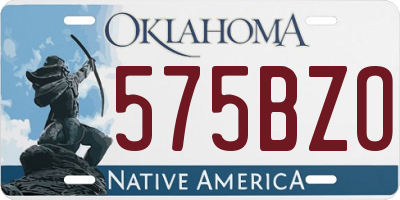 OK license plate 575BZO