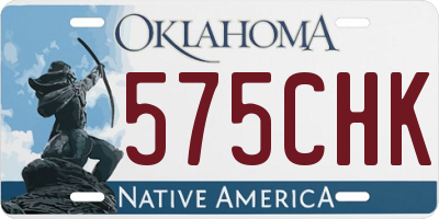 OK license plate 575CHK