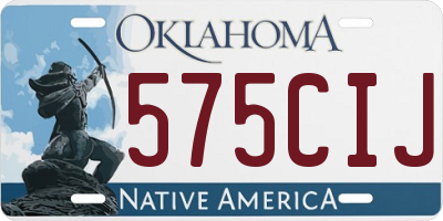 OK license plate 575CIJ