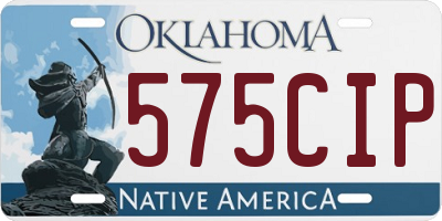 OK license plate 575CIP