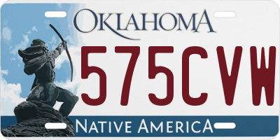 OK license plate 575CVW