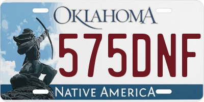 OK license plate 575DNF