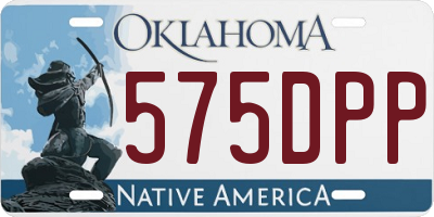OK license plate 575DPP