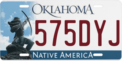 OK license plate 575DYJ