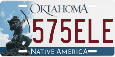 OK license plate 575ELE