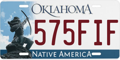 OK license plate 575FIF