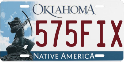 OK license plate 575FIX