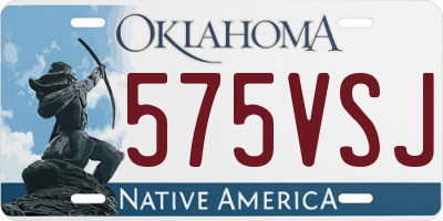 OK license plate 575VSJ
