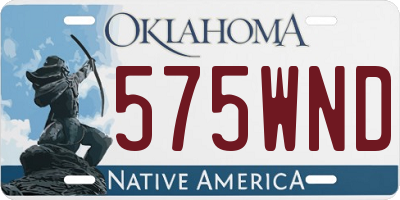 OK license plate 575WND