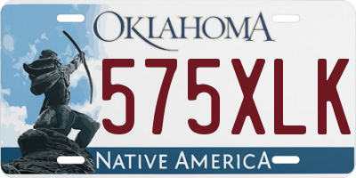 OK license plate 575XLK