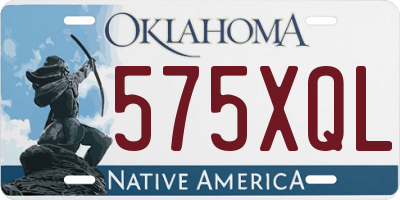 OK license plate 575XQL