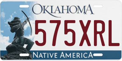 OK license plate 575XRL