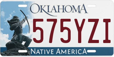 OK license plate 575YZI
