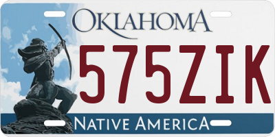 OK license plate 575ZIK