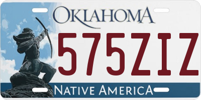 OK license plate 575ZIZ