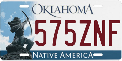 OK license plate 575ZNF
