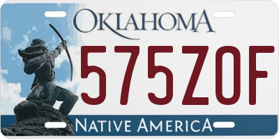 OK license plate 575ZOF