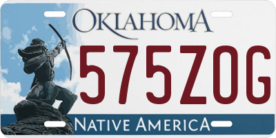 OK license plate 575ZOG