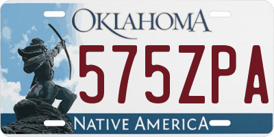 OK license plate 575ZPA
