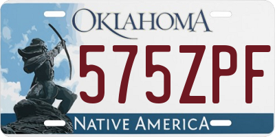 OK license plate 575ZPF